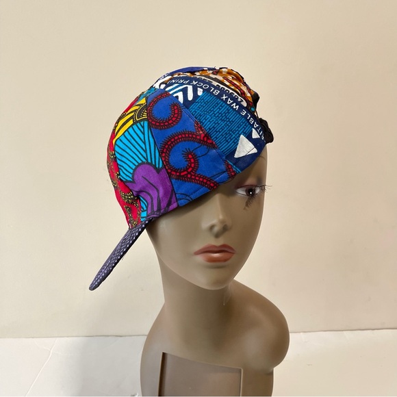 African Print Ankara Handmade Multicolor Bohemian Patchwork Baseball Cap - Picture 3 of 8